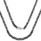 ChainsPro Königskette für Herren Damen Byzantinische Kette Halskette Edelstahl 4mm breit Schmuck Schwarz Silber Farbe 55cm