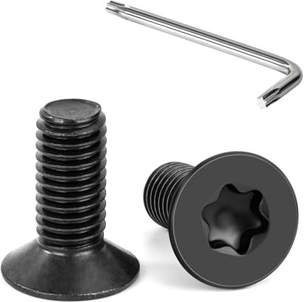 Tunejoy Viti a Testa Svasata M8 x 20 mm Vite Torx Nero Bullone a Macchina in Acciaio Inox A2 V2A Viti a Testa Piatta con Chiavi a T40 Filettatura Completa 20 pezzi