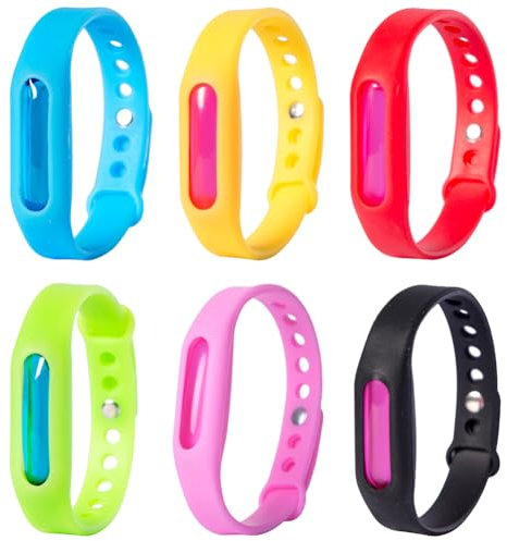 LGQHCE Mosquito Repellent Bracelet, Waterproof Mosquito Repellent Band, Mosquito Repellent Bracelets Bands for Adults and Kids for Hiking and Camping - 6 Pack