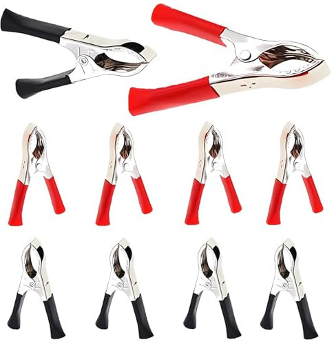 10 Pcs 30A Jump Lead Clamps, Terminal Test Electrical Crocodile Clamp Insulative Car Battery Alligator Clips Heavy Duty Pure Copper Crocodile Clips for Car Battery Electric Testing