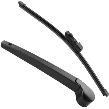 Juego de escobilla y brazo de limpiaparabrisas trasero para Golf 7 VII Hatchback 2014, 2015, 2017, 2018 y 2020. Accesorio de limpiaparabrisas trasero de goma negra.
