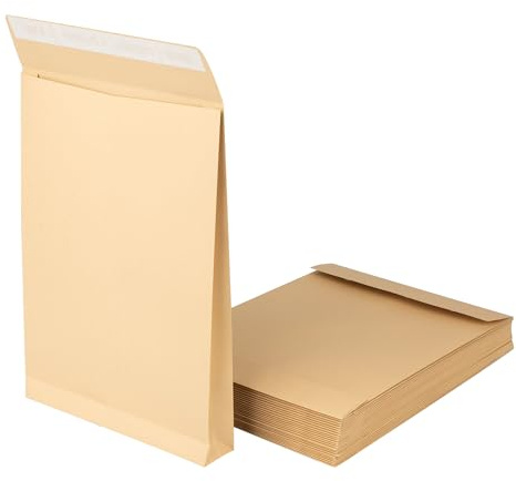 100 Stück Faltentasche Versandtasche C4 braun - 3,8cm Bodenfalte - 150g/m² | 100 Stück Versandtaschen Versandkuverts C4, braun, 3,8cm Bodenfalte, Haftklebestreifen