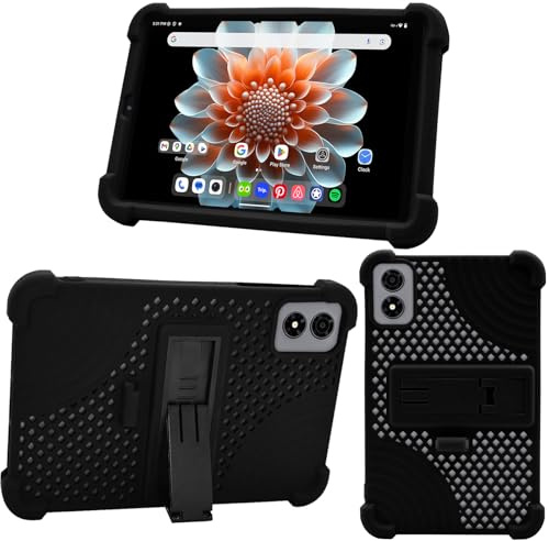 KUSINHOKA Custodia per ALLDOCUBE iPlay 70 Mini PRO 8.4 Pollici, Morbido Silicone [Antiurto] Protettiva Cover, Anti-Graffio Protezione Custodia con Funzione di Supporto, Nero