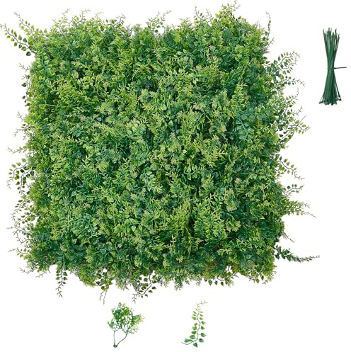 VEVOR Mur Végétal Artificiel 50,8x50,8 cm Haie Artificielle Lot de 12 Panneaux de Verdure Artificielle Brise Vue de Balcon pour Décoration, Mariage, Intérieur et Extérieur, Clôture de Jardin, Terrasse