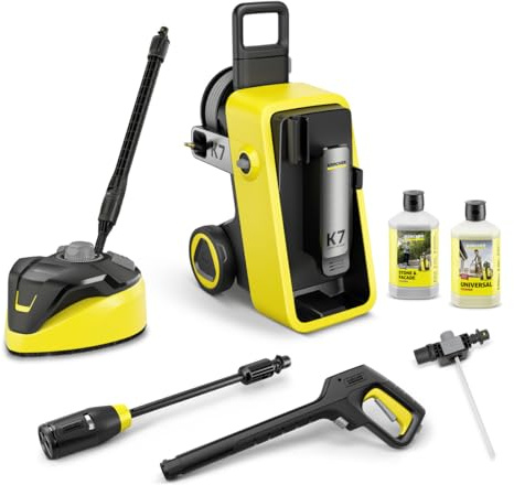 Kärcher K 7 Comfort Premium Home Hochdruckreiniger, gelb, elektrisch, Druck 180 bar, max. Fördermenge 600 l/h, Hochdruckpistole und Schlauch, Kit für Zuhause, reinigt Oberflächen und Reinigungsmittel