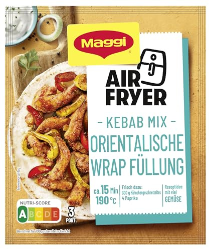 MAGGI FIX AirFryer Kebab Mix Orientalisch, 27er Pack (27 x 25g) | Würzmischung zur schnellen Zubereitung eines leckeren Wraps, für Zubereitung im Airfryer geeignet