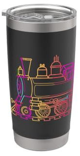 Eisenbahn Comic Eisenbahnfreund Schienenverkehr Doppelwandiger Edelstahl-Thermobecher