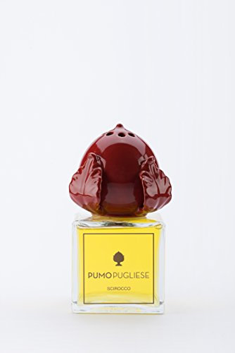 Pumo Pugliese - Diffusore con Bastoncini di Legno Profuma Ambiente - Oggetto in Ceramica Colorata Rosso - Made in Italy - Soprammobile per Casa - Idea Regalo - Fragranza Primitivo 100 ml