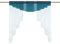 HongYa transparenter Voile Scheibengardine Tunnelzug Kurzstore Küche Kleinfenster Gardine H/B 145/120 cm Türkis