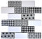 Piastrelle a mosaico in ceramica grigio Subway MISTO bianco lucido per pareti, bagno, doccia, cucina, specchio per rivestimento, vasca da bagno, pannello a mosaico, 1 tappetino