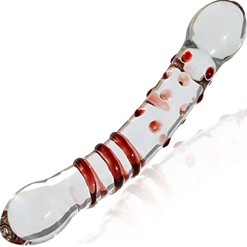 Consolador de vidrio tapón de vidrio consolador - con estructura y mango (pene de vidrio consolador anal estimulador de cristal consoladores de vidrio juguetes sexuales para mujeres hombres) G22