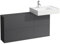Laufen Kartell Waschtischunterbau mit Ausschnitt rechts, 1 Tür, 2 Klappen, Waschtisch rechts, 1200x270x610 mm, Farbe: Schiefergrau - H4082920336421