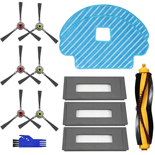 MTKD® Accessory Spare Parts Kit Seitenbürste, Zentralbürste, HEPA-Filter, Vakuumschwammfilter für Ecovacs Deebot OZMO 930 - Packung mit 16 Stück.