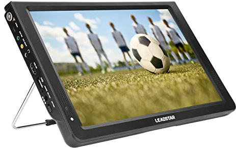 Dpofirs 11,6-Zoll-Digital-Analog-Fernseher, tragbarer 1280x800 -T-T2-Fernseher Eingebauter Akku Unterstützung TF-Karte USB und Audio für zu Hause, Auto, Flugzeug(Mich)