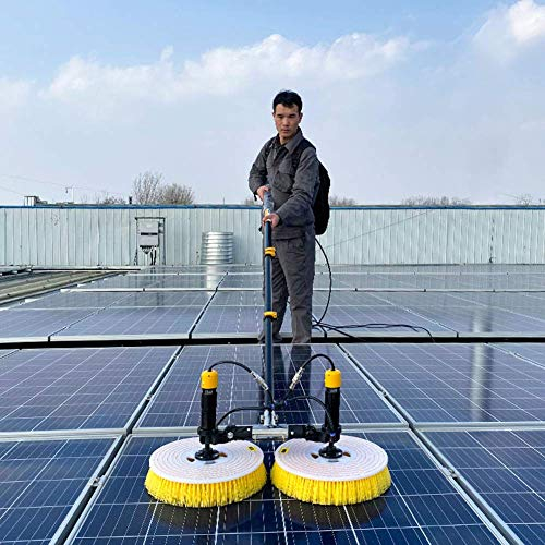 WYJW Limpiador de Ventanas, Herramienta de Limpieza de Paneles fotovoltaicos solares eléctricos, Cepillo de Agua Especial para techos, Cepillo telescópico Alimentado por Agua para lavad