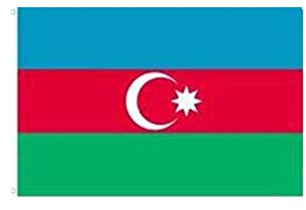 stormflag Hersteller Aserbaidschanische Flagge, 90 x 150 cm, Polyester-Seide, 90 g, mit Ösen und doppelt genäht