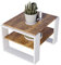 Couchtisch KAJA 63 rechteckiger Kaffeetisch aus Holz Modern Teetisch 63 x 54 x 44cm massiv und stabil (Halifax Eiche/Weiss)