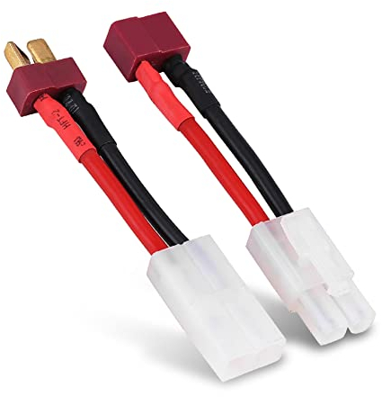 Keenso 2 Stück/Set T-Stecker Kabelstecker, T-Stecker Buchse/Stecker auf Stecker/Buchse Adapterkabel 14 AWG Draht RC Zubehör