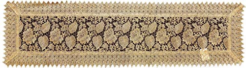 EUROSTYLE Tischläufer-Set, Tischläufer, geschnitzt, aus Spitze, Makramee, Art. Alfe aus Polyester (Streifen, Dunkelbeige)