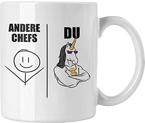 Trendation Bester Chef Geschenke Lustig Tasse mit Spruch für Chef Kaffeebecher