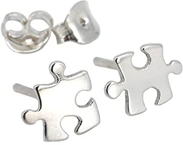 Sterling Silver Puzzle Stud Earrings