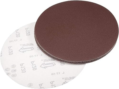 TA-VIGOR 10Pcs 225mm PSA Sanding Discs, 120 Grit 9 Inch Self Adhesive Stickyback Sandpaper Discs, Aluminum Oxide Sandpaper for DA Sander, Sand Automotive Car Paint, Wood, Metal