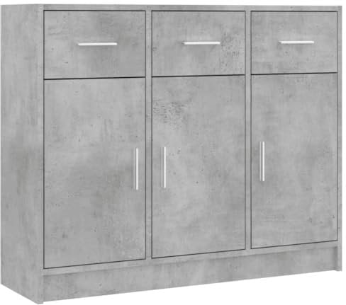 vidaXL Armoire de Salle de Bain, Meuble de Rangement avec Portes, Organisateur de Toilette Intérieur, Moderne, Gris Béton Bois d'Ingénierie