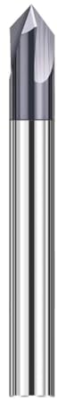 ASNOMY Fresa de chaflán VHM de 4 mm con 3 flautas en V, fresadora de ranura de 90 grados, fresadora CNC con revestimiento TiAlN para máquinas herramientas y biselados