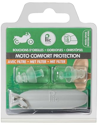 Ohrstöpsel Motorrad 'Komfort Schutz' ● Für Urlaub oder auf der Straße ● Gehörschutz 18 dB ● Bequem, diskret, hypoallergen und wiederverwendbar ● PLIC AUDIO