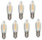 Erzgebirgslicht - AUSWAHL - 7 Stück LED Filament Topkerze 14-55 V 0,1 W für INNEN, für 4-16 Brennstellen E10 Riffelkerze Ersatzbirne Glühbirne Glühlämpchen für Lichterketten Pyramide Schwibbogen