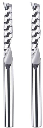SpeTool 2 fresas de aluminio de 6 mm, vástago VHM, fresadora de aluminio, 32 mm de longitud de corte, fresadora CNC, fresadora de madera, fresadora para aluminio, acrílico y plástico