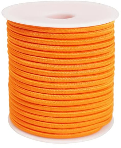 ZHFMLY Cordoncino elastico arancione con perline da 3 mm, per bracciali, piccolo cordoncino elastico per fai da te, perline e cucito, 16,8 m (ZH190)