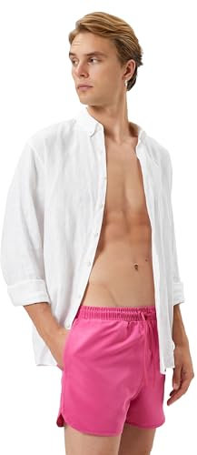 Koton Drawstring Pocket Detail Short Swim Trunk Wear, Colore: Rosa, XL Uomo