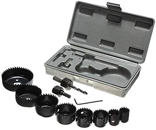 Youyijia 11-Piece Carbon Steel Hole Saw Drill Bit Kit - Metal and Wood Sheet Cutter Set with Mandrels - Sizes Range from 19mm to 64mm