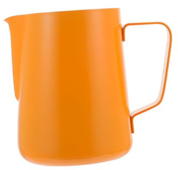 Ciieeo Tazza Montalatte Acciaio Inossidabile Con Manico Perfetta Per Cappuccino e Latte Art Utensile Per Caffè Cucina Ufficio e Caffetteria Arancione