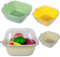 4 Sätze Küchensieb Schüssel Küchen Abtropfsieb Küchensieb mit Schüssel und Deckel Obst Gemüse Waschkorb für Nudeln Salate Mikrowellen Gefrierge, Extra groß, groß, mittlere Größe，klein