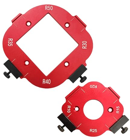 HSOKEW Radius Jig Router Template, Corner Radius Routing Template Quick Jig Router Bit Templates with Removable Clip Arc Cutting Auxiliary Tool for Woodworking Routing, R10 R15 R20 R25 R30 R35 R40 R50