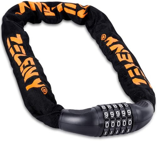 ZELENY Bike Lock, Bicycle Lock with Thickened Plug and 3ft (90cm) Long Chain, 5-Digit Combination Bike Locks High Security, Keyless, Bike Chain Lock for Bicycle, Motorbike, Scooter, Fence gate.