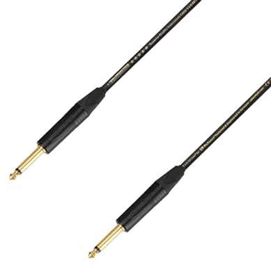 Adam Hall Cables 5 STAR IPP 0150 PALMER CABLE - Instrumentenkabel, Palmer und Neutrik 6,3mm Klinkenstecker mono auf 6,3mm Klinkenstecker mono, schwarz, 1,5m
