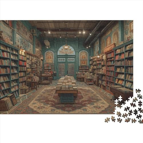 Buchhandlung Für Erwachsene 1000 Teile Bücherregal Puzzles Family Challenging Spiele Wohnkultur EduKatzeional Game Geburtstag Stress Relief Toy 1000pcs (75x50cm)