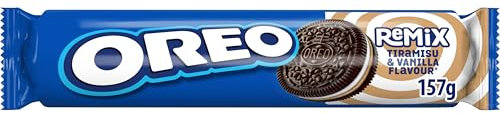Oreo Remix Tiramisú, Galletas Rellenas Crema Sabor Tiramisú y Vainilla, la Merienda para Compartir y Disfrutar, Paquete de 157 g