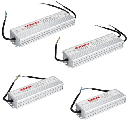 HEXIM LIGHT Netzteil IP67 Trafo 24V/DC Transformator 100-400W, 4.16A-16.6A - kein LED-Flimmern, kein Transformator-Rauschen - Driver Converter für LED Strip Band (H-PF 24V-400W / 1STK)