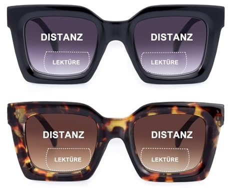 SKYWAY 2er-Pack Bifokale Lesesonnenbrillen für Damen Herren, Klassische Retro Bifokale Sonnenbrille mit Federscharnieren, UV400 Schutz +2.5, Schwarz+Schildpatt