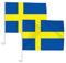 2PC Schweden Flagge für Auto, 45x30 cm, Autofahne mit Kunststoffmast EM 2024 Autofahnen Adler Autoflagge Deutschland Auto Autofahne Fahne Flagge Deutschland Fanartikel für Fußball (Schweden)