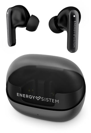 Energy Sistem Serenity ANC – Auriculares True Wireless con cancelación de Ruido (4 micrófonos, Bluetooth 5.3, plástico Reciclado, 25 Horas de batería, Certificado IPX4) (Negro)