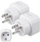 kwmobile 2X Reiseadapter USA Typ-B - Schuko Reise Strom Adapter zu Typ B Steckdose in z. B. USA Kanada Thailand - Stromadapter Urlaub weiß