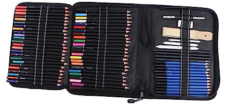 CORHAD Bunte Bleistifte Mit Tasche Malbücher Bleistifte Buntstifte Zeichnen Bastelstifte Ölige Kunststifte Ölige Buntstifte Kinder Buntstifte Professionelle Buntstifte Bambus