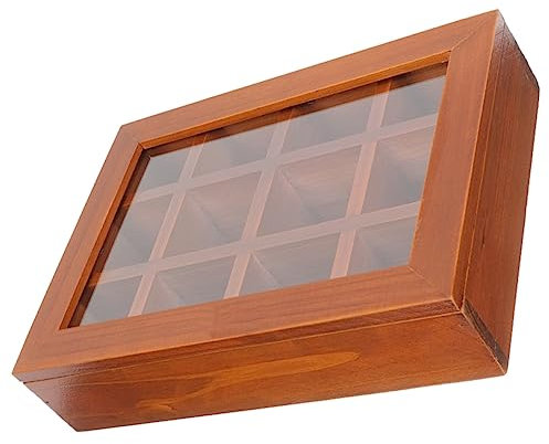 TOGEVAL Vintage Mit Transparentem Deckel Rustikale Holz Schmuckkasten Für Perlen Und Andenken Schmuckstück Aufbewahrungshalter Ideal Nähkästchen Oder Geschenkbox