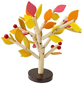 ibasenice 1 Satz Baum Spiele Baumblätter Blockieren Hölzern Yellow