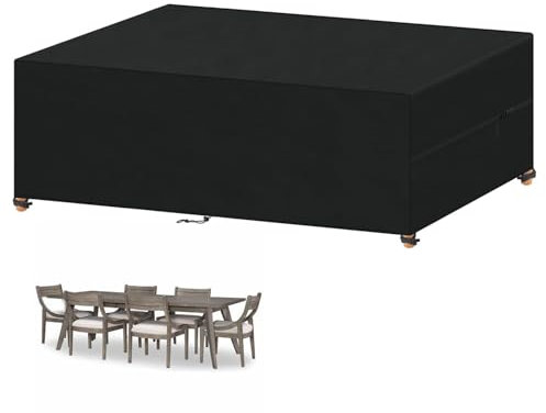 VANSHEIM Lounge Abdeckung Wasserdicht Abdeckung Gartenmöbel Schutzhülle Gartenmöbel Abdeckplane Wasserdicht 420D Oxford Abdeckhauben Hüllen Für loungemöbel,Gartentisch Abdeckung 250x100x80cm